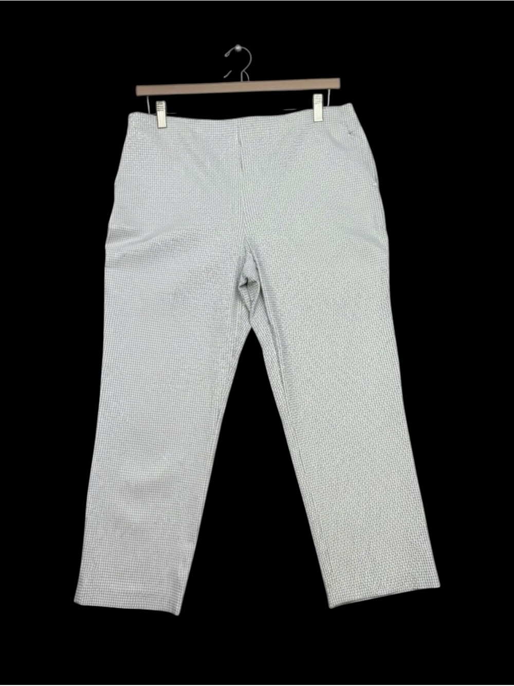Rachel Zoe, Size 12, Cropped 7/8 Gingham Pants, Blue Grey White Pale Green